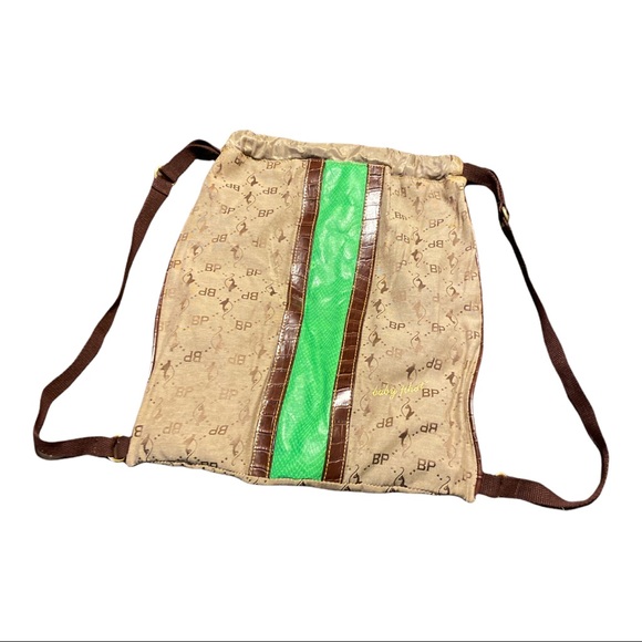 Baby Phat Bags Baby Phat Brown Green Drawstring Backpack Poshmark
